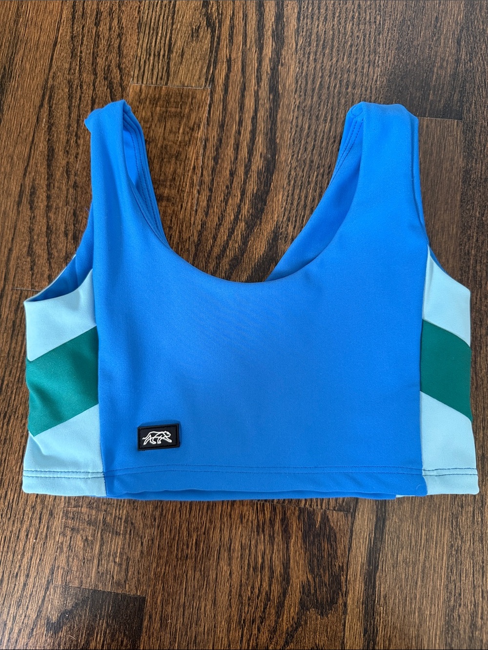 Tiger Friday Cropped Dance Tank Top Child XL Blue, Green, and Light Blue - Picture 2 of 2